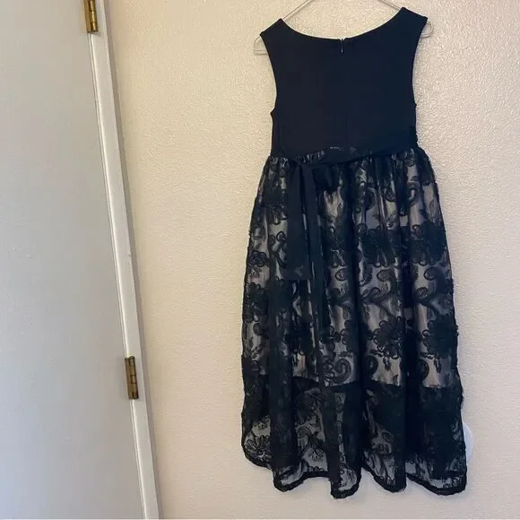 Bonnie Jean Girls formal special occasion dress Hi-Low lace embroidered -7/8
